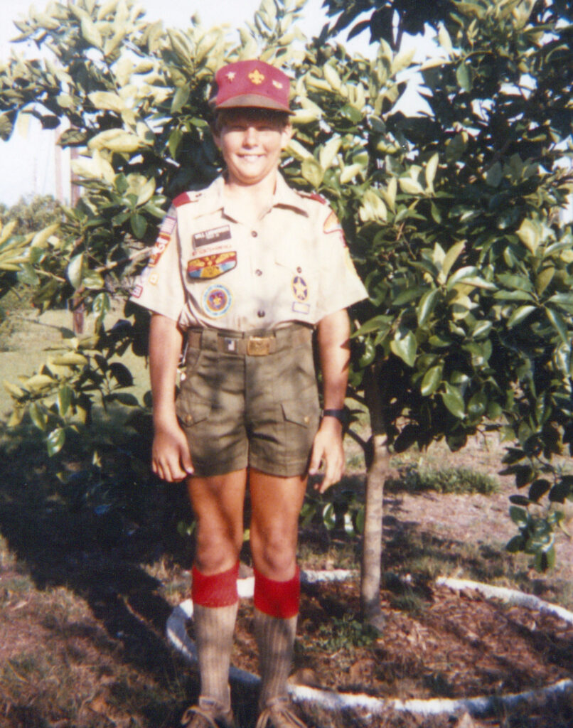Author Will Ludwigsen standing in his Boy Scout uniform like a big ol' geek. 
